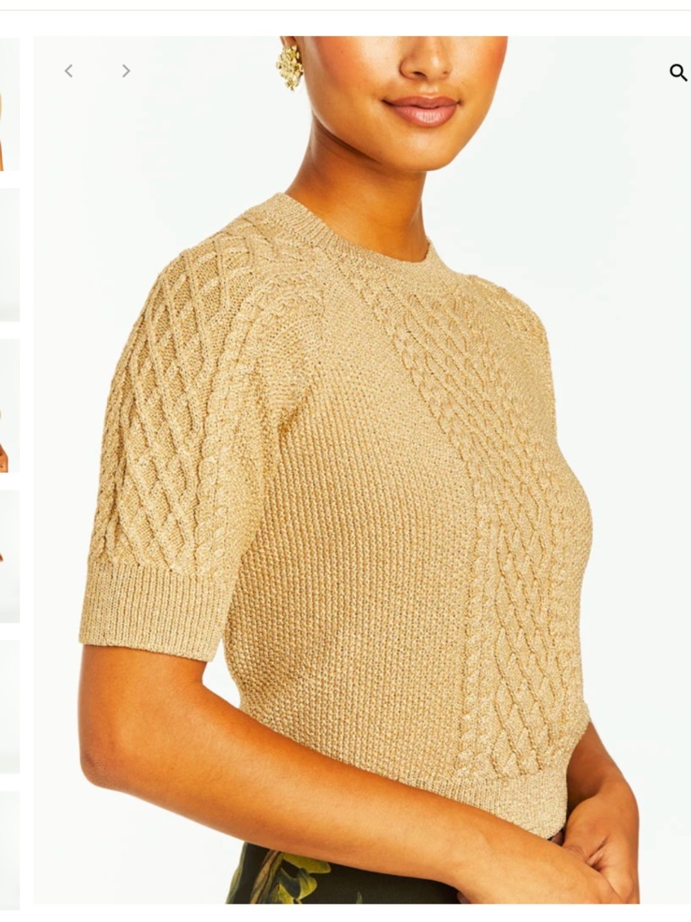 Mestiza New ork Enya sweater metallic lurex yarn gold XL - Picture 3 of 10